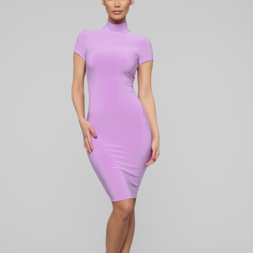 Short sleeve collar knee dress
